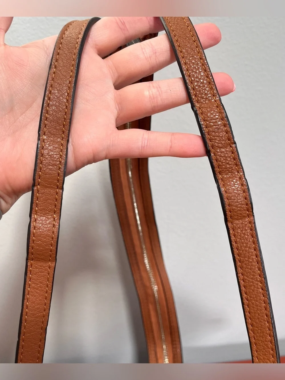 Rebecca Minkoff Cognac Brown Leather Raffia Backpack Purse Convertible Strap